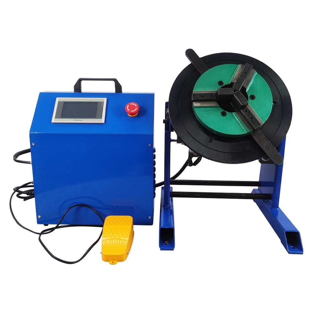 PLC Touch Screen Controller 110LB Welding Positioner Turntable with 200mm Chuck
