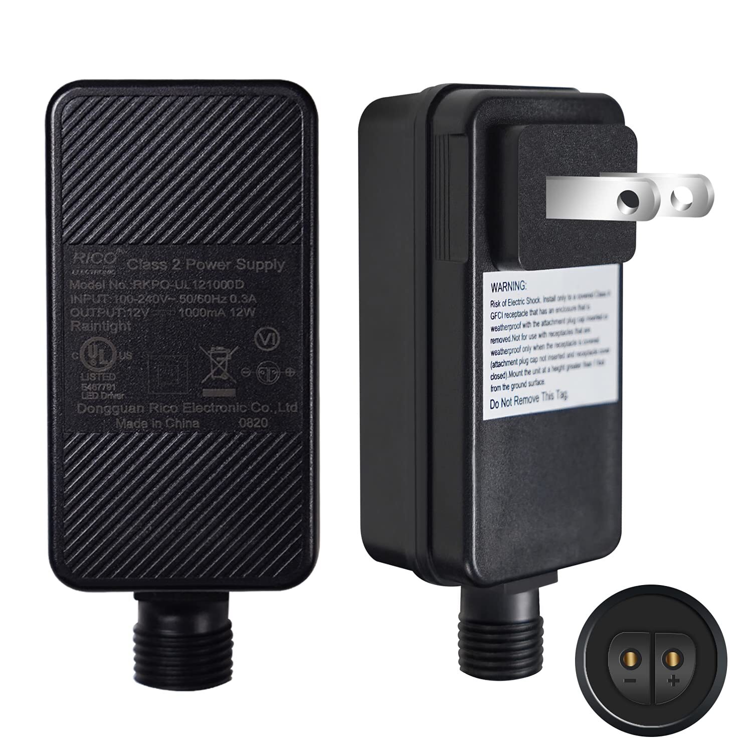 12V 1A Class 2 Power Supply, LED Transformer Replacement, Outdoor Low Voltage