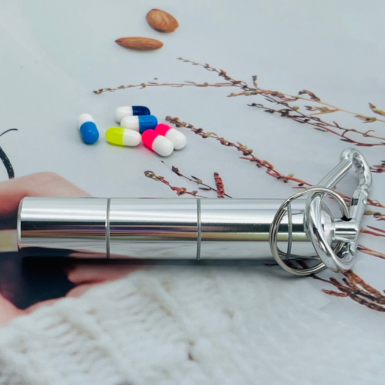 Waterproof Pill Box Organizer Medicine Container Stackable Aluminum Alloy Holder