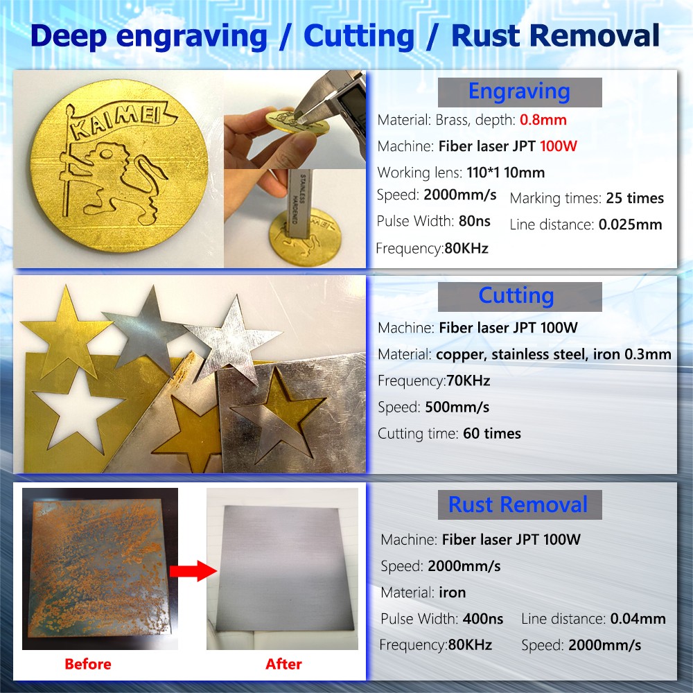 JPT 60W MOPA Laser Engraving Marking Machine Support Lightburn DIY Marking US