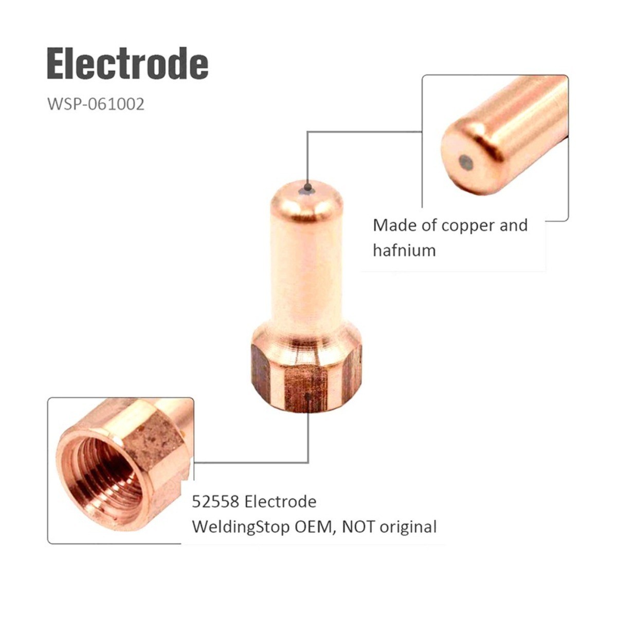 60X PT-80,IPT-80 Plasma Cutter Torch Electrode 1.2mm Tips 52558 51311.12 Gadgets