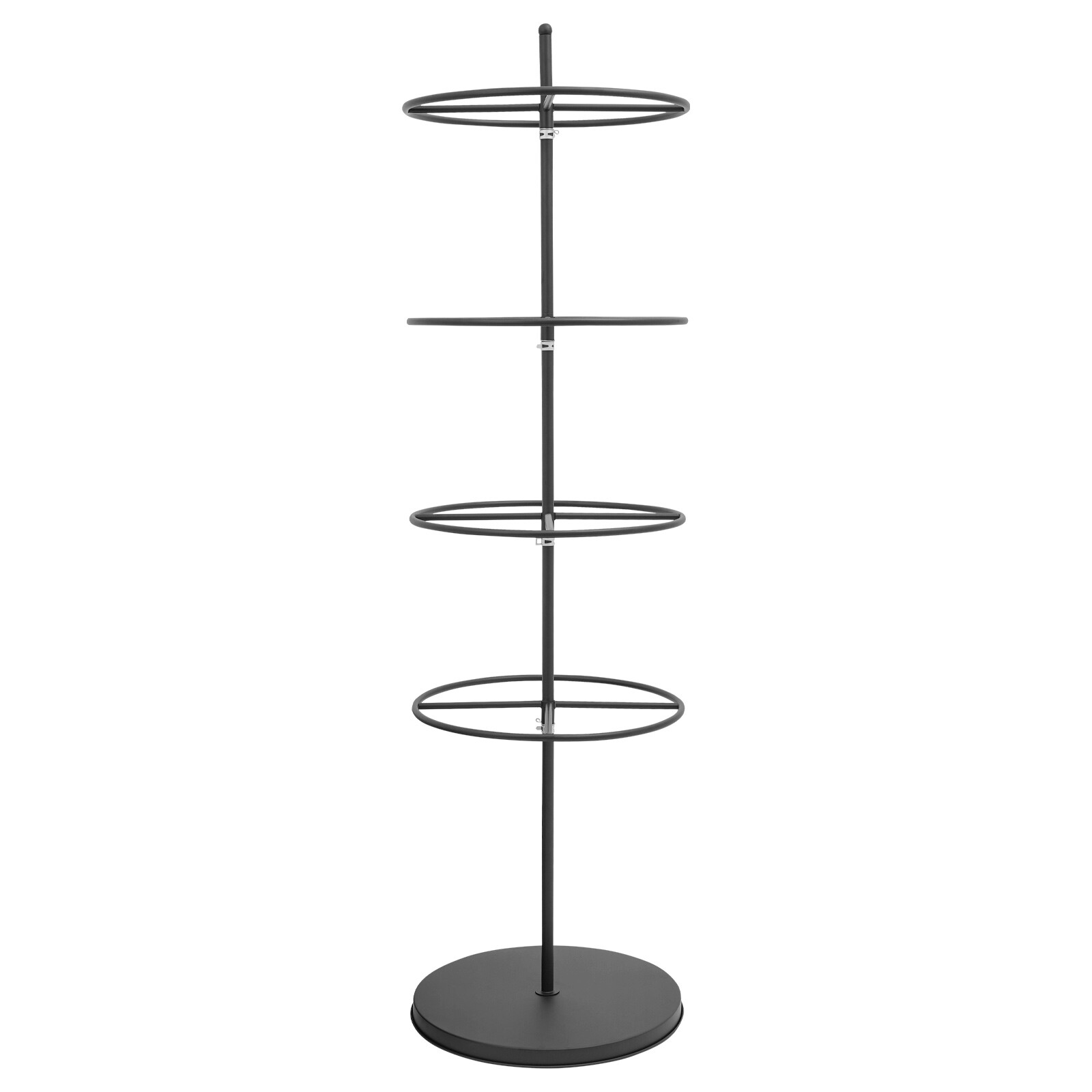 Black Rotatable Round Display Round Clothing Rack Metal Clothes Hanging Rack