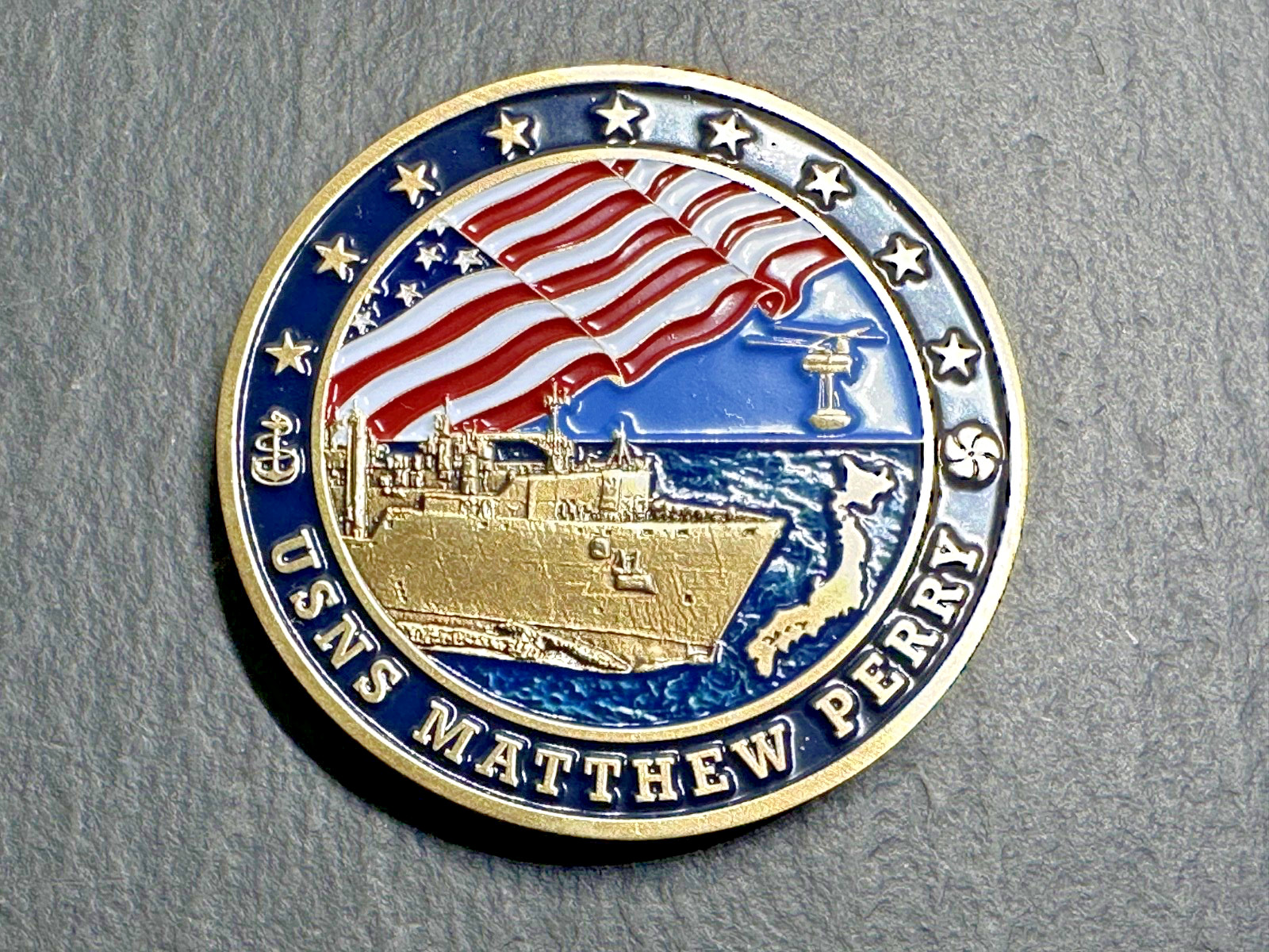 USNS UNITED STATES NAVEL SHIP MATTHEW PERRY CHALLENGE COIN G781
