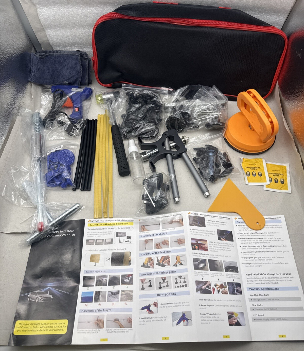 Dent Puller Kit, Paintless Dent Removal Kit, Car Dent Repair Kit *READ *missing