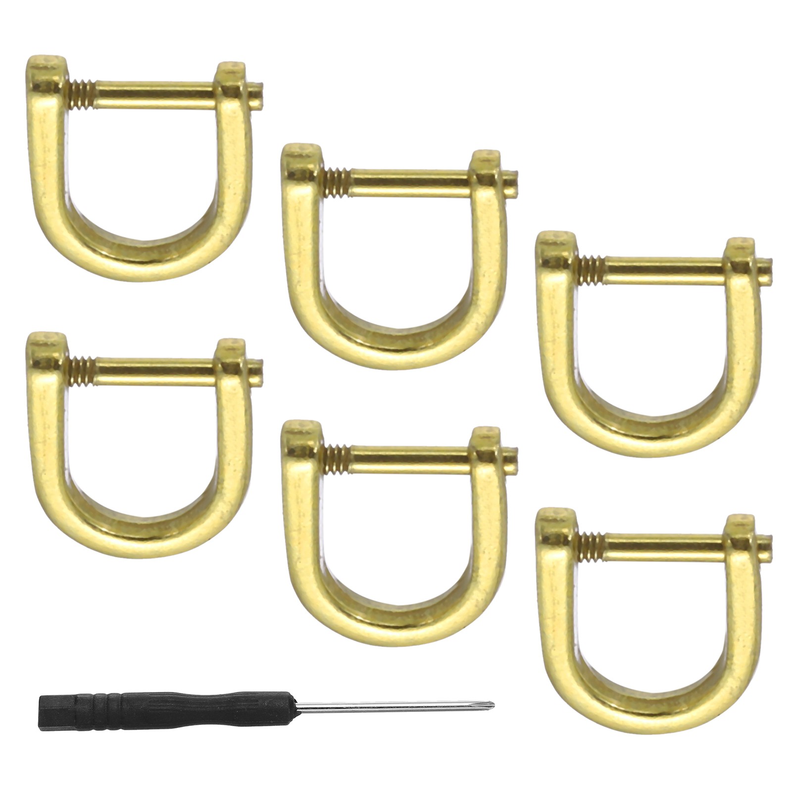 6 Pcs 3/8" D-Rings Screw in Shackle Horseshoe U Shape D Ring Gold