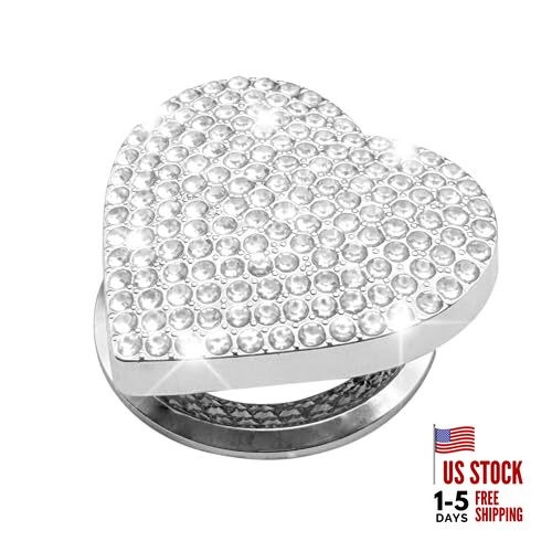 Bling Push Start Button Cover with Rhinestone, Engine Start Button Cover, White