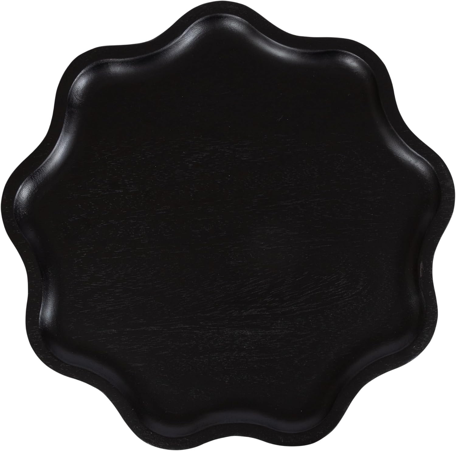 Alezar Modern Wooden round Side Table, 15 X 15 X 22, Black, Solid Wood End Table
