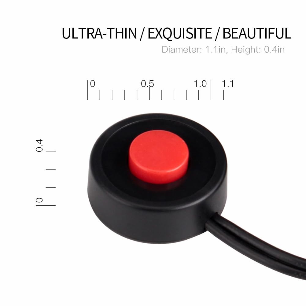 FARBIN Air Horn Button, Round Red Cap Switch, 12V/24V, Spot Button