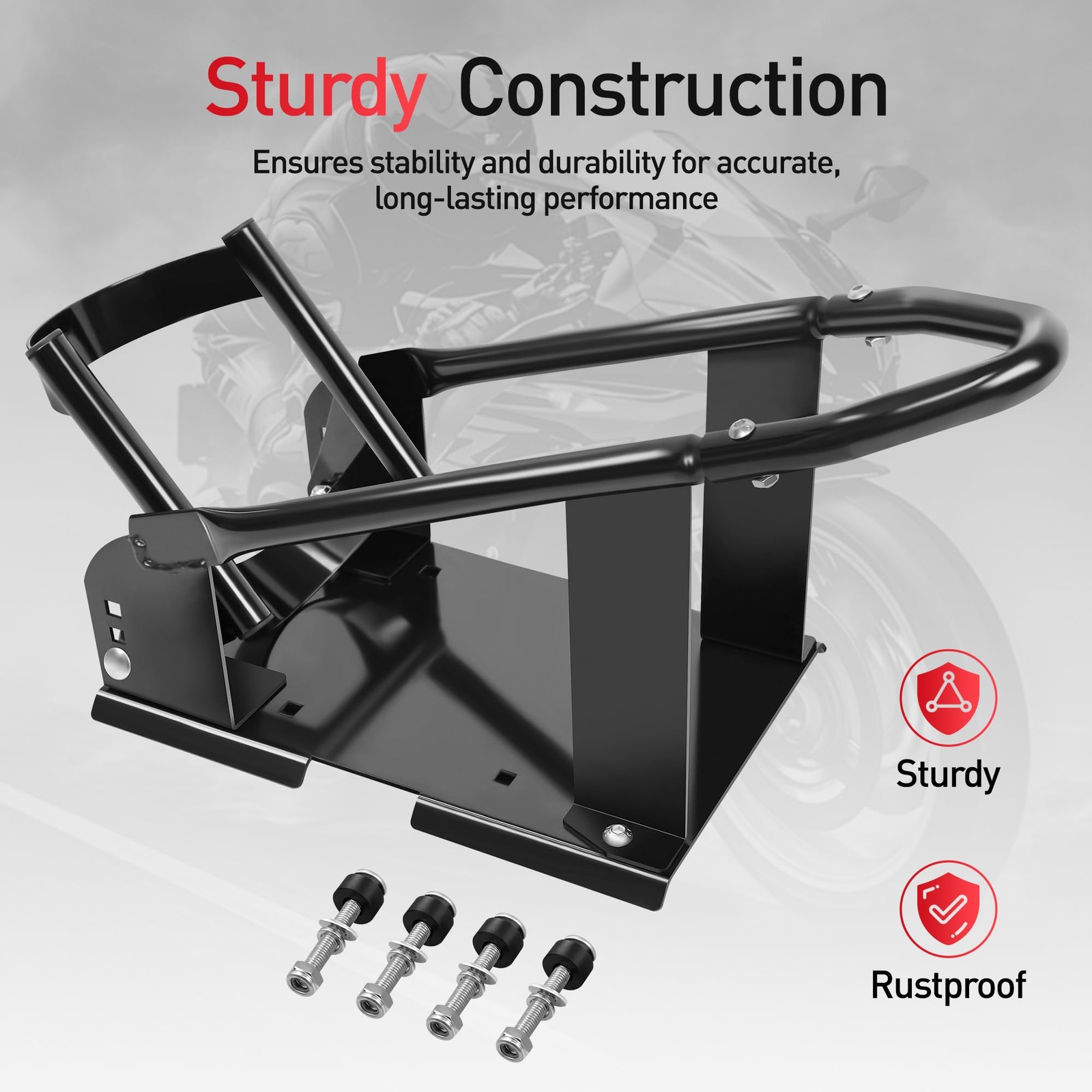 Motorcycle Tire Wheel Chock Adjustable Removable Cradle Heavy Duty Stand