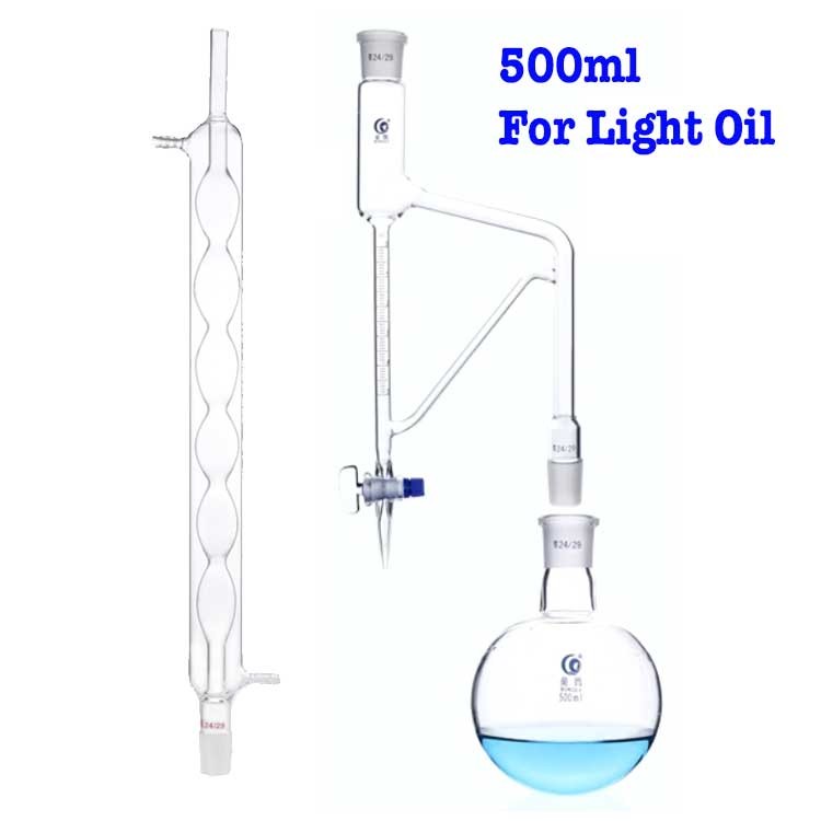 500ml Glass Clevenger Apparatus Essential Light Oil Determination Apparatus
