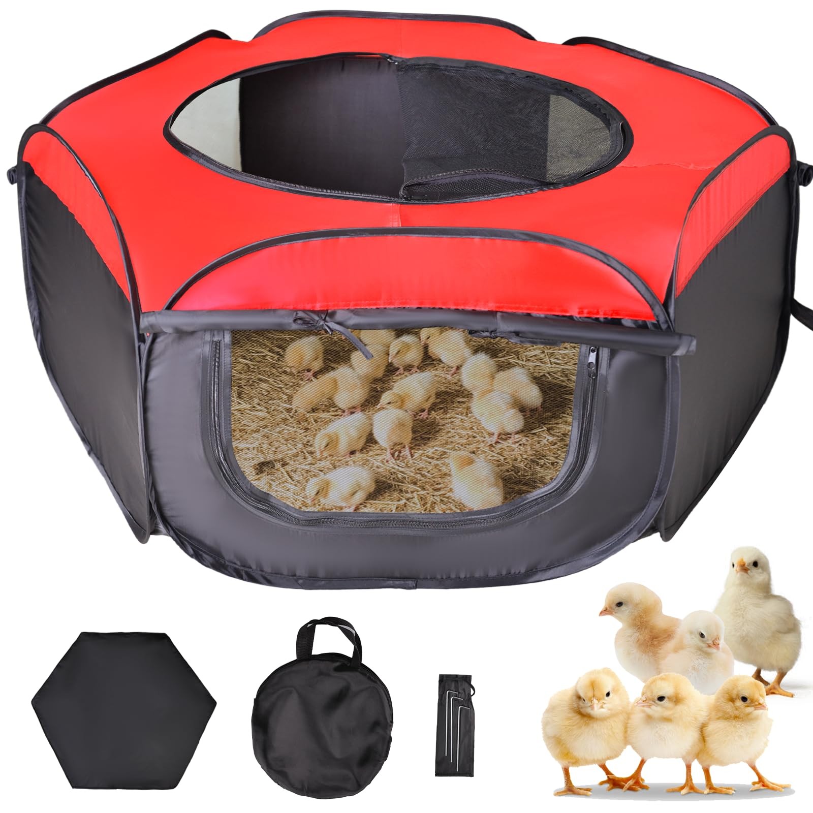 Brooder Box Starter Kit Up to 15 Chick Duck Quail Red Ideal Size