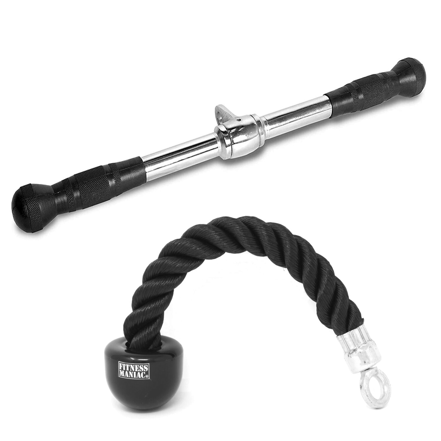 Single Tricep Rope Pull Down Press Cable Attachment Lat Bar Home Gym Exercise