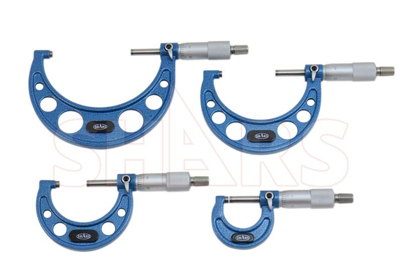 SHARS 0-100mm Solid Metal Frame Micrometer Set NEW L}