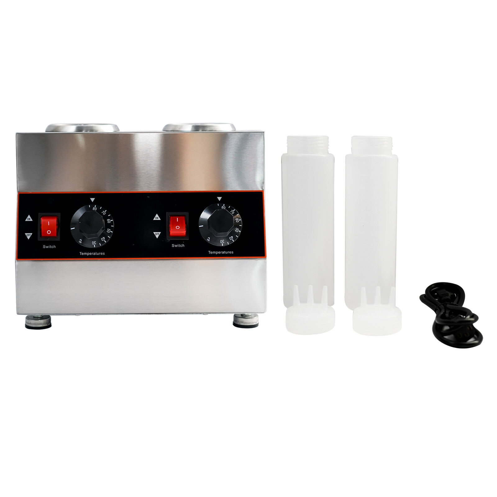 Stainless Steel Electric Sauce Warmer Hot Fudge Cheese Caramel Jam Warmer 110V