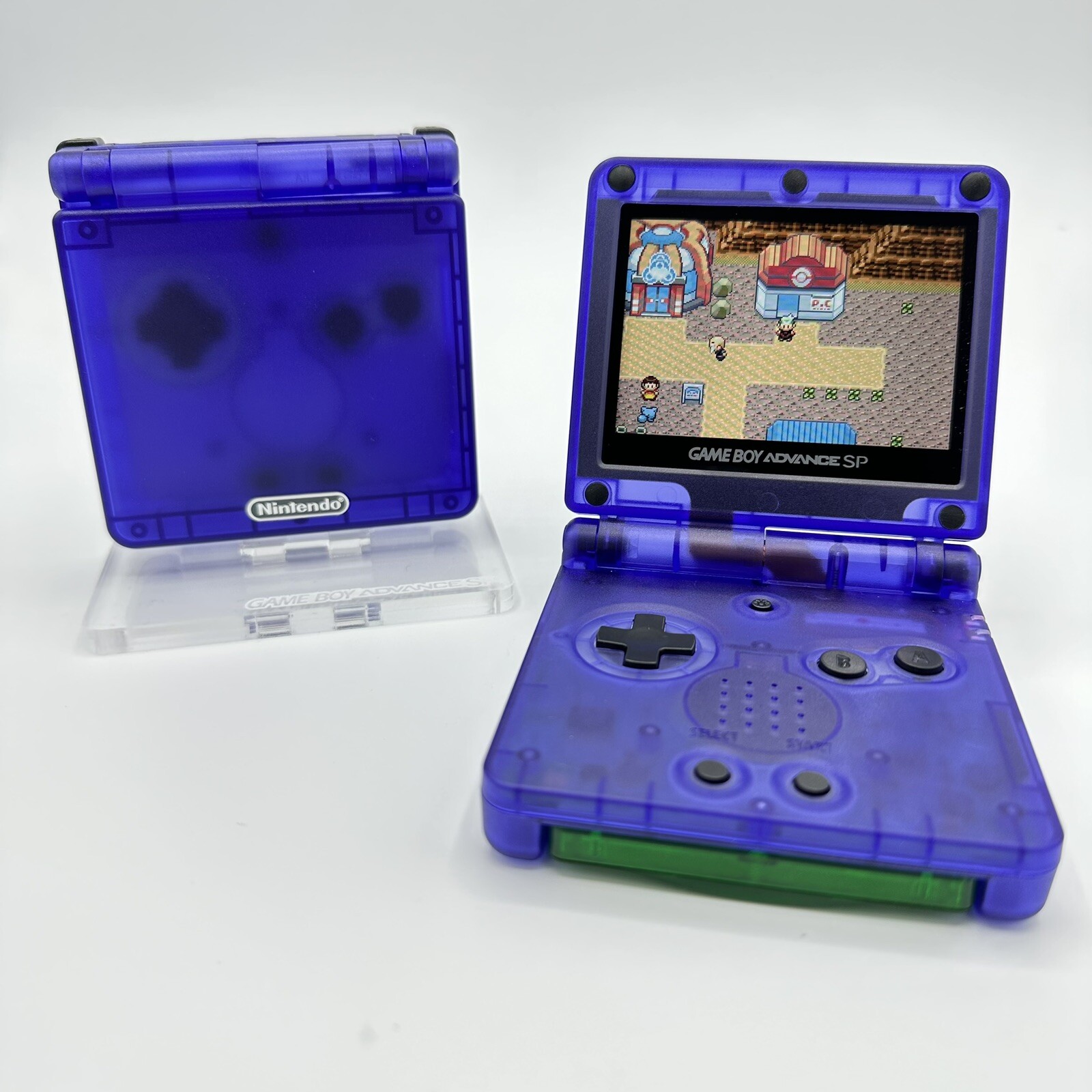 Gameboy Advance SP Laminated IPS Console Grape Purple GBA *USB-C & New battery*