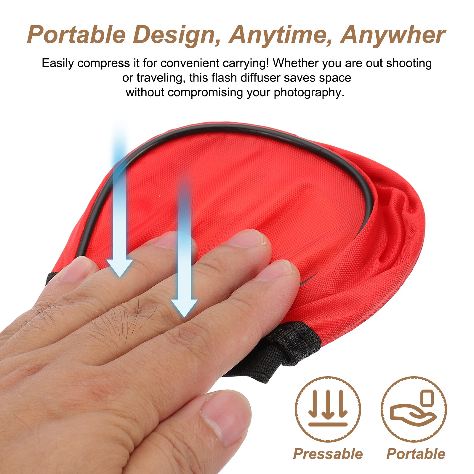 4pcs 3.7" x 3.5" Soft Mini Flash Bounce Diffuser Cap, for Flashlight, Red