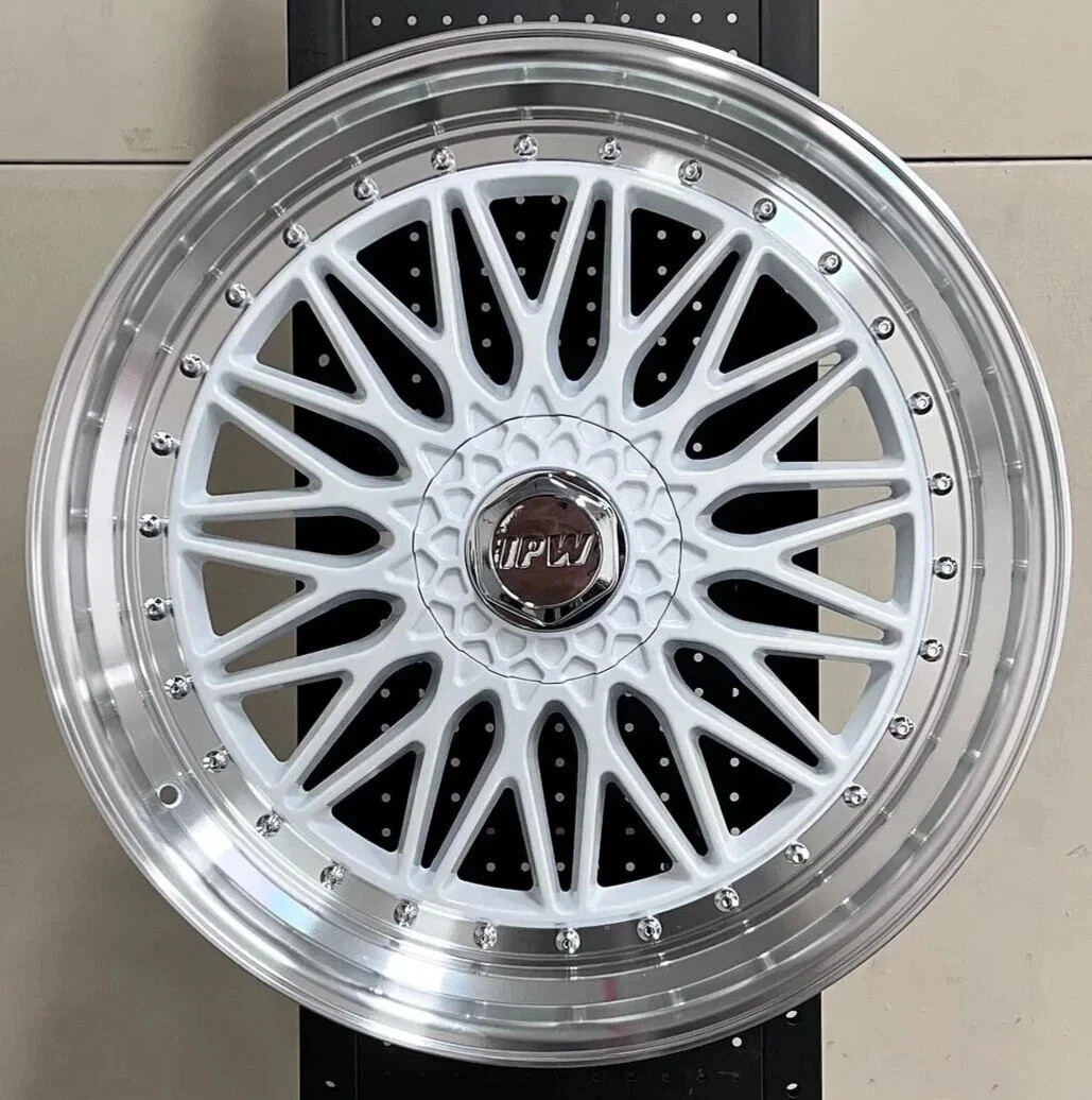22" Wheels 22x9 5x112 +30 CB 73.1 RS Style White Machined Lip Set 4