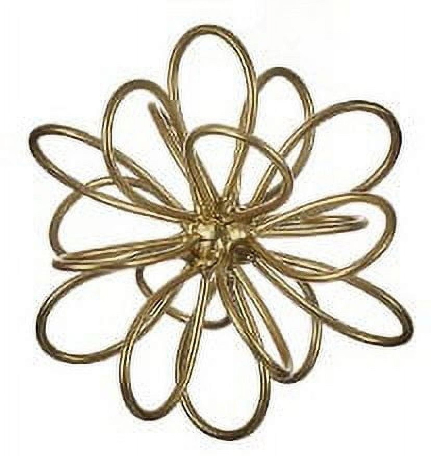 6in x 6in Contemporary Metal Floral Tabletop Orb, Gold