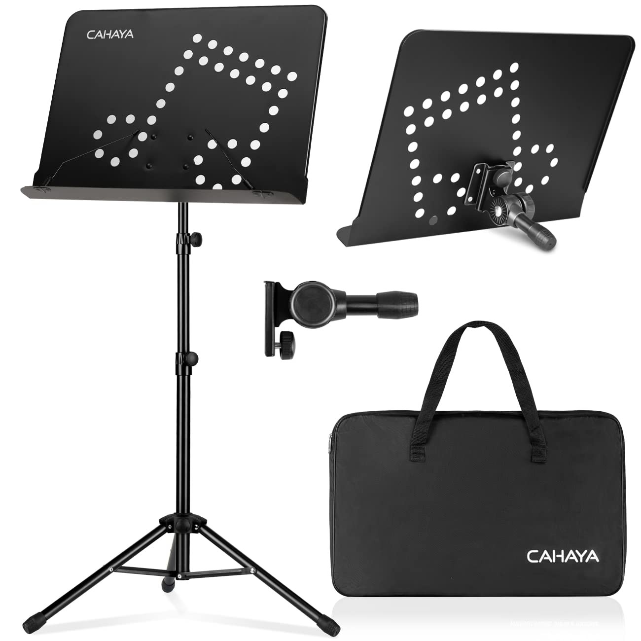 CAHAYA Sheet Music Stand Adjustable Height Portable with Carry Bag Metal | Du...