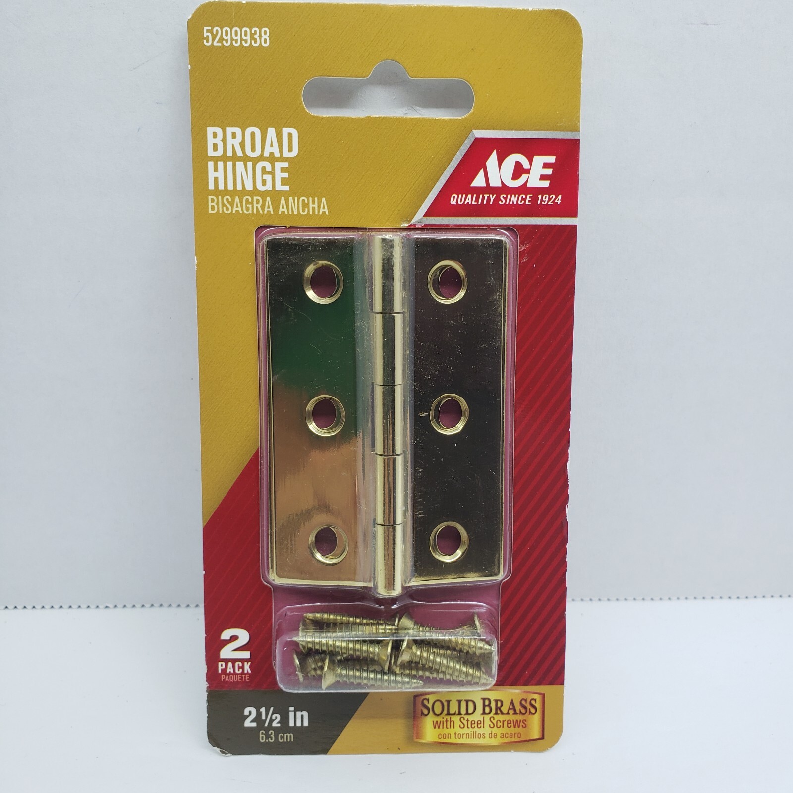ACE Broad Hinge SOLID BRASS  2 Pack  2-1/2"  #5299938