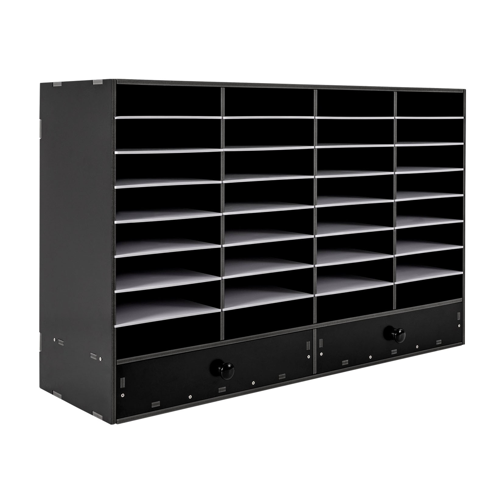 Adjustable Literature Organizer, 32 Compartment with 2 Drawers Home/Office/Class