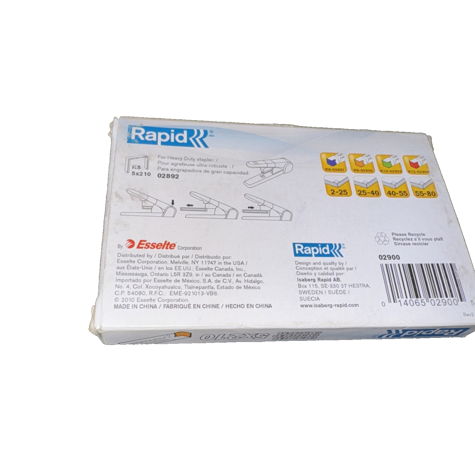 Rapid K8 Staple Cartridge, 1050 Staples per Box (02900)