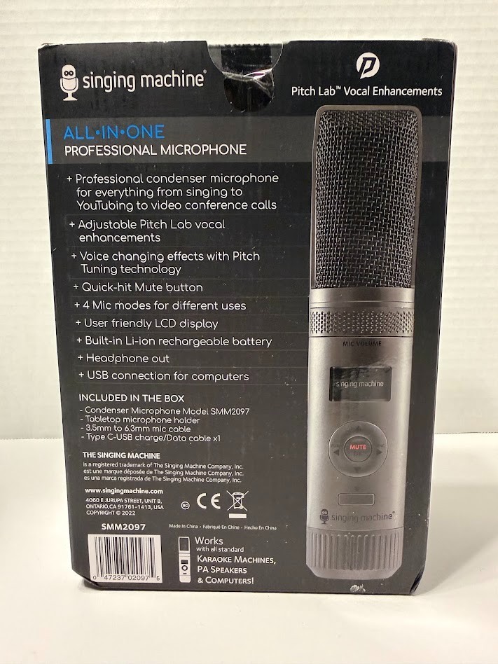 Singing Machine All In One Professional Microphone SMM2097 Black