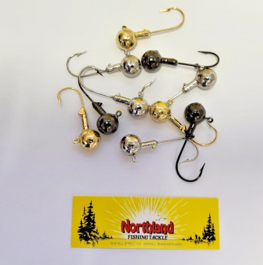 10 Northland Plated Metalic Jig Heads 3/8 oz  Asst.  Gold, Nickel, Black Nickel