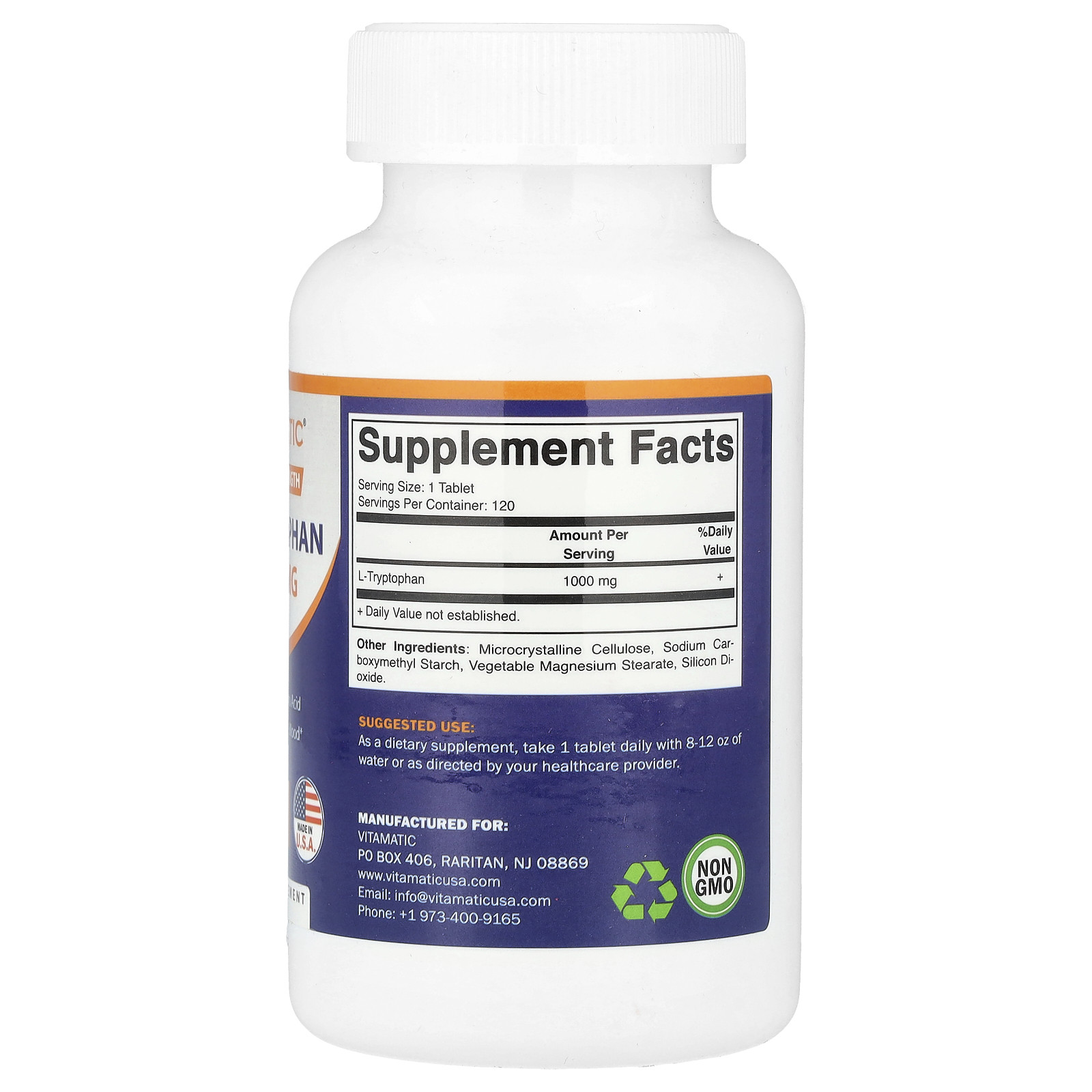 L-Tryptophan, Double Strength, 1,000 mg, 120 Tablets