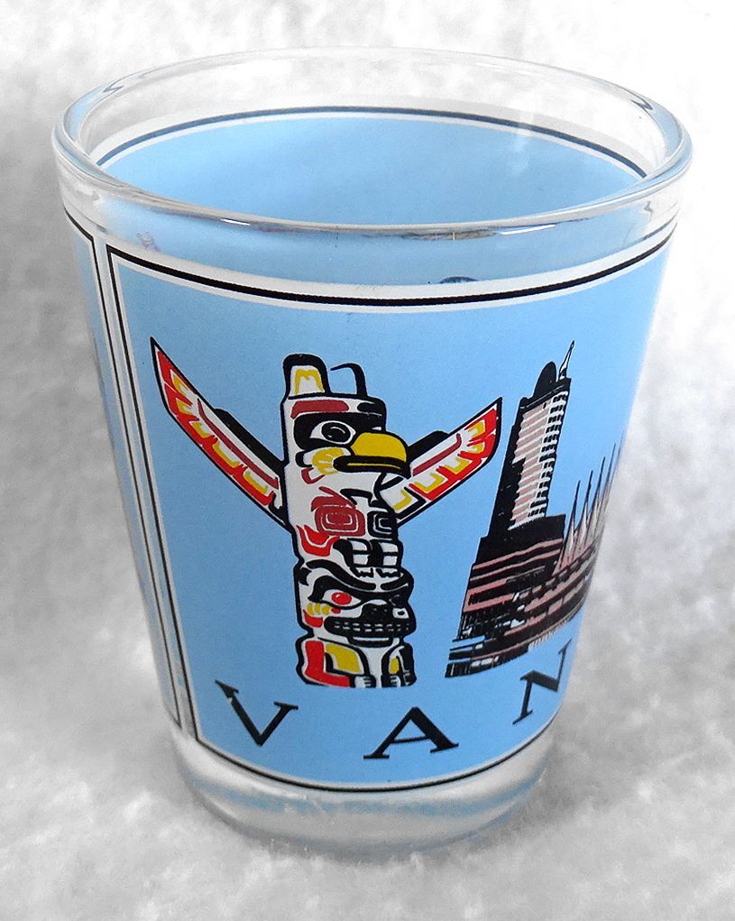 Vancouver Shot Glass City Highlights Blue Multi Shooter 2-3/8" Jigger