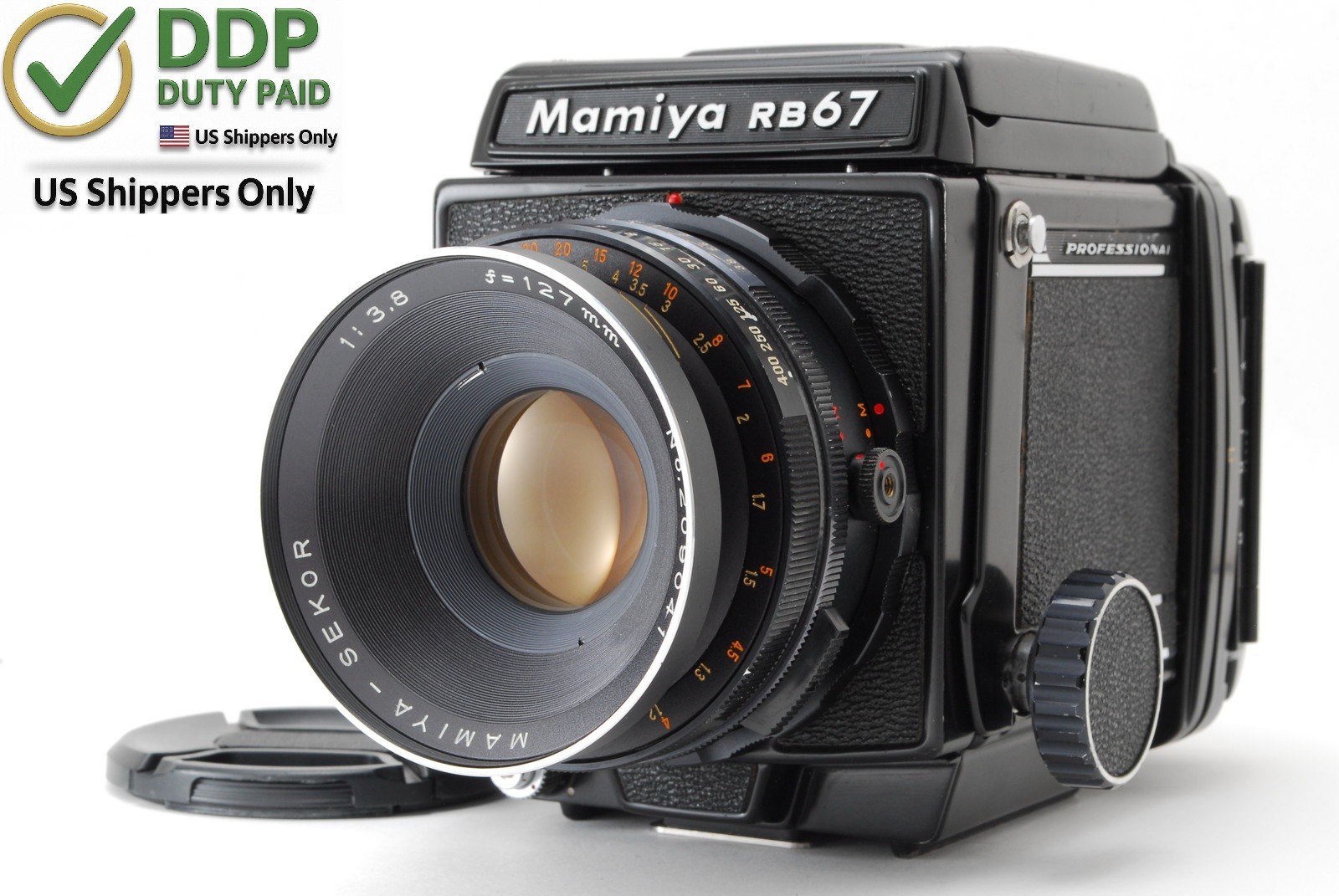 [ Near MINT ] Mamiya RB67 Pro Body SEKOR 127mm f3.8 Lens From JAPAN