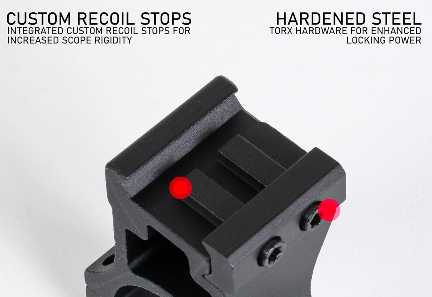 High Profile Picatinny Scope Rings with See-Through Base