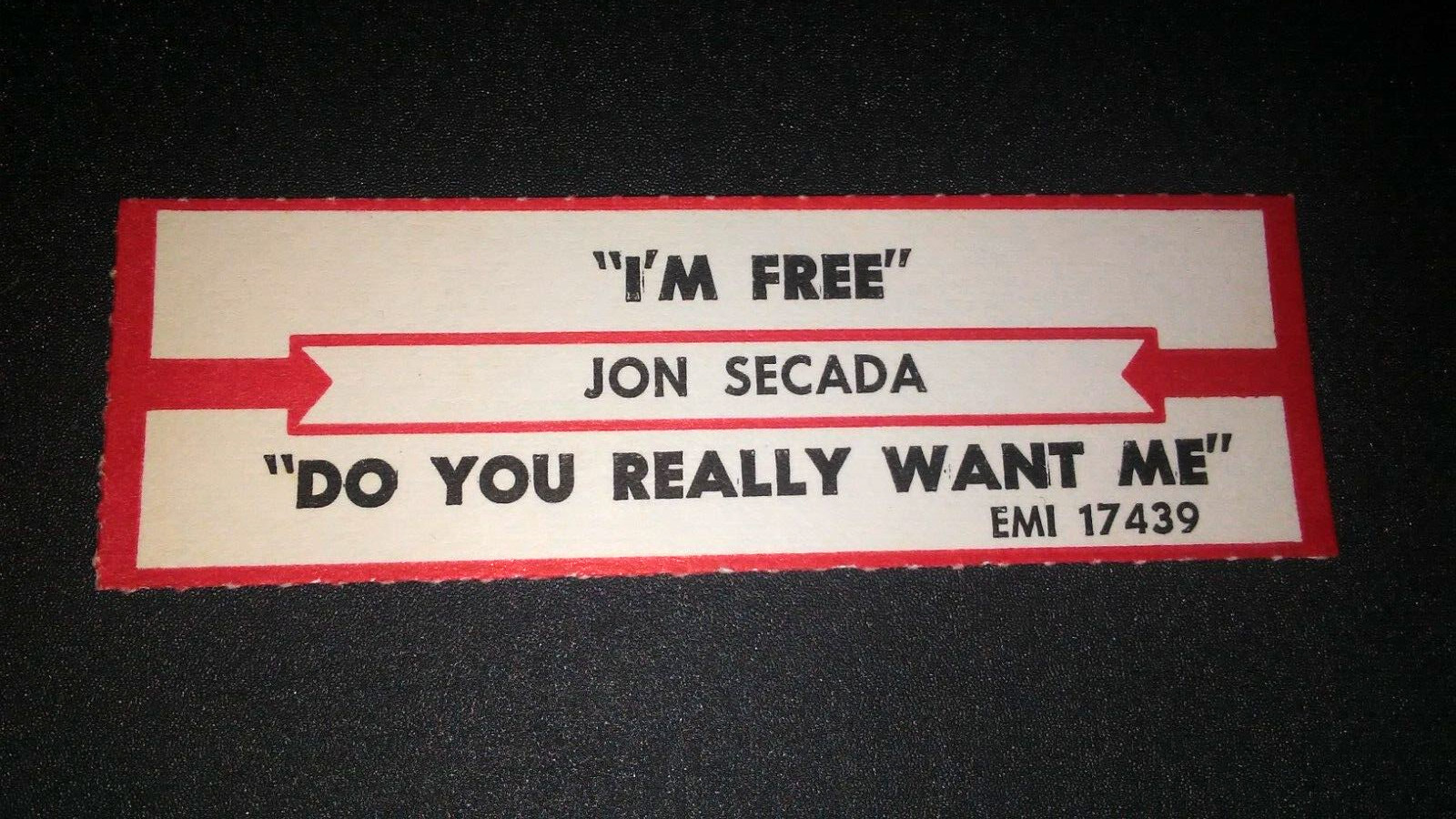 JUKEBOX STRIP (1) JON SECADA I'm Free/Do You Really Want Me 45-L@@K!