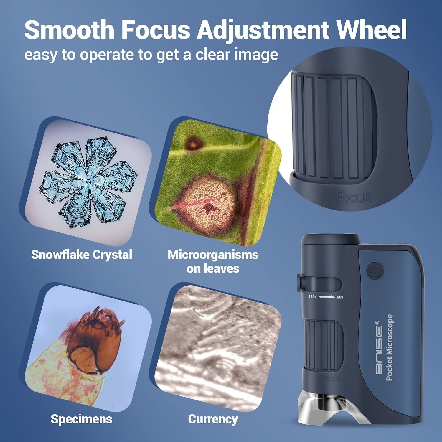 Kids' Pocket Microscope Set with LED Light & Specimen Slides