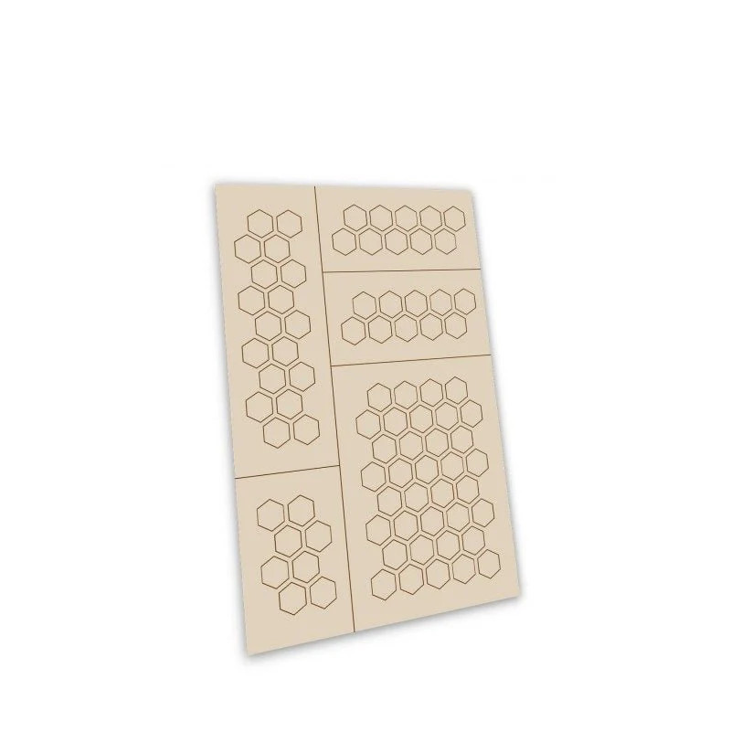 Green Stuff World for Models and Miniatures Self-Adhesive Stencils - Hexagons L