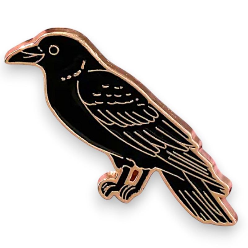 Black Raven Crow Enamel Pin - Gothic Dark Academia Lapel Pin Collectible Gift
