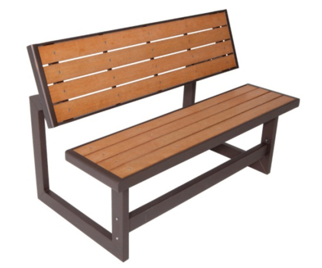 Lifetime 60054 Convertible Picnic Table and Bench Brown Faux Wood Outdoor Garden
