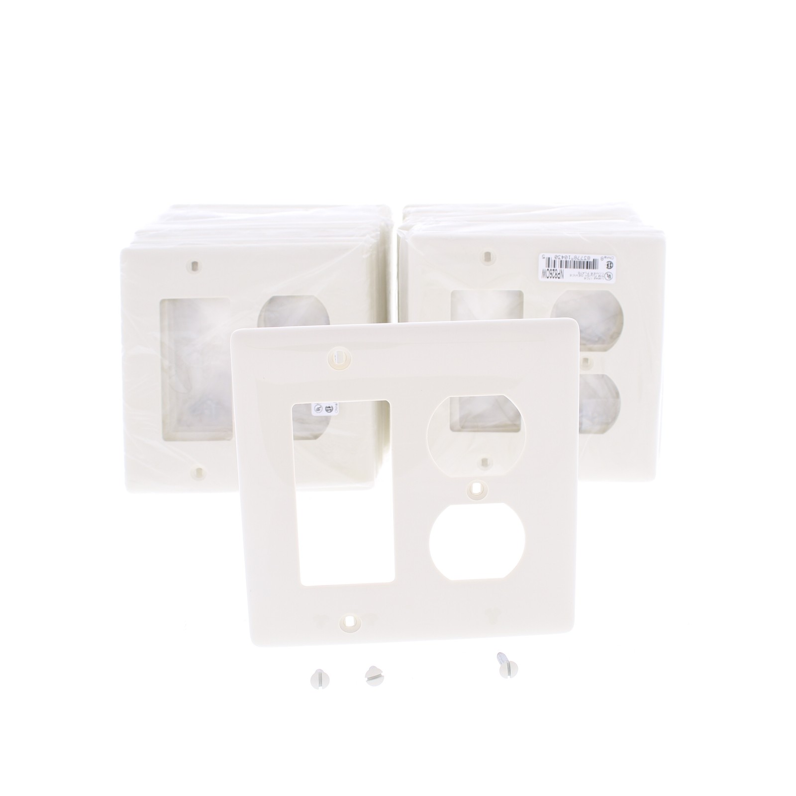 Hubbell NP826OW Office White 2-Gang Duplex Decorator Unbreakable Wallplate 25pcs
