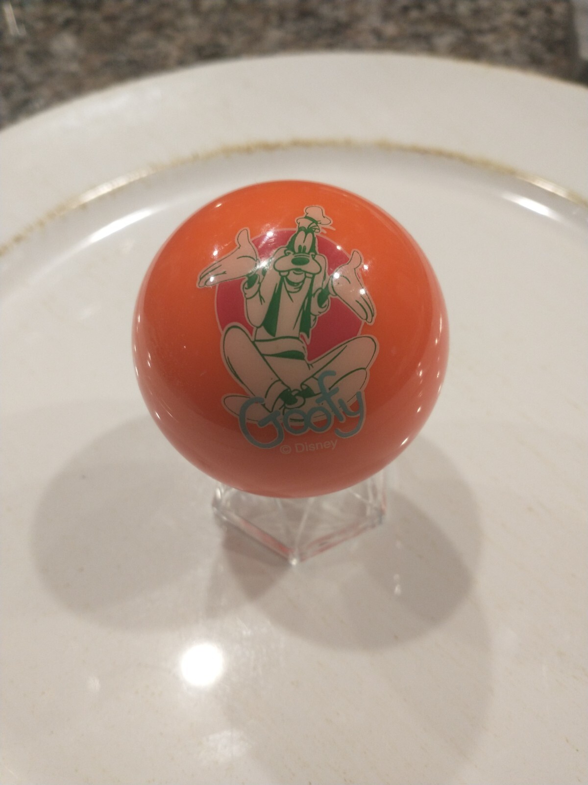 Brand New Disney Aramith Rare Orange Goofy Billiard / Pool Ball + Bonus Stand