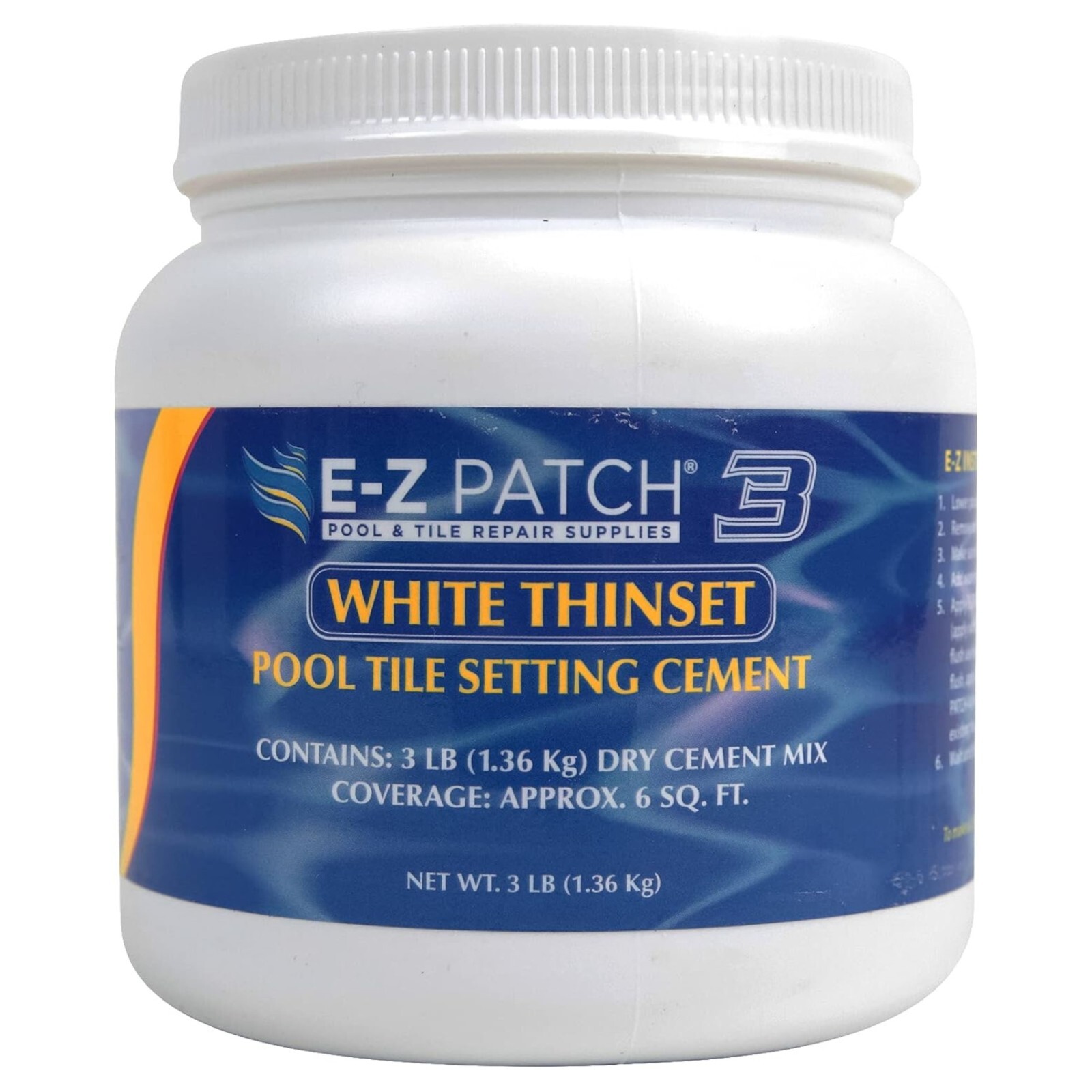 E-Z Patch 3 Pool Tile Glue for Repairs - Color Adjustable Tile Adhesive 3lbs