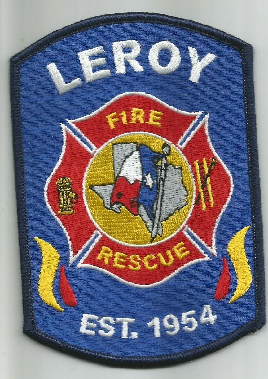 Leroy  Fire - Rescue, Texas  (3.5" x 5" size)  fire patch