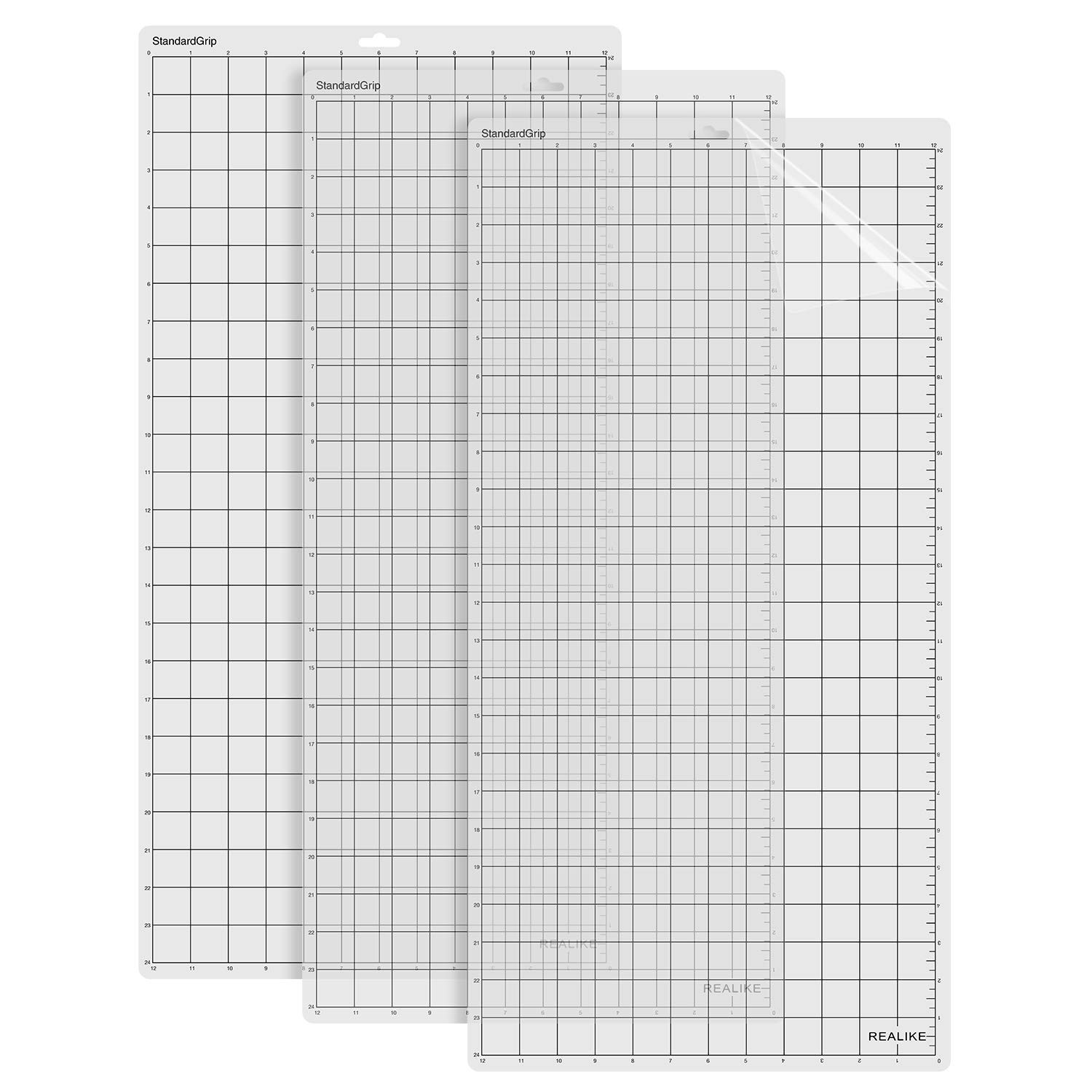 REALIKE StandardGrip Cutting Mat for Silhouette Cameo 1-5 12x24" 3-Pack