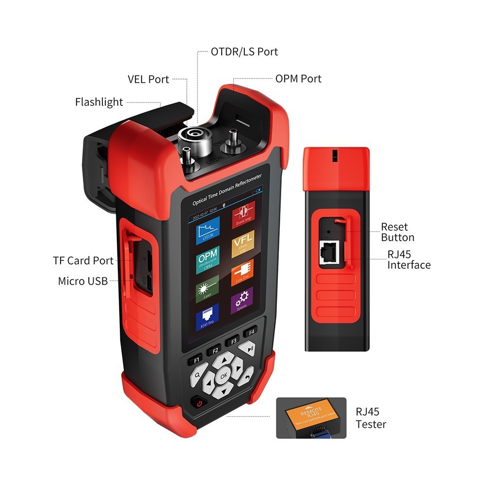 OTDR Fiber Optic Tester Optical Power Meter Test Visual Fault Locator Red Light