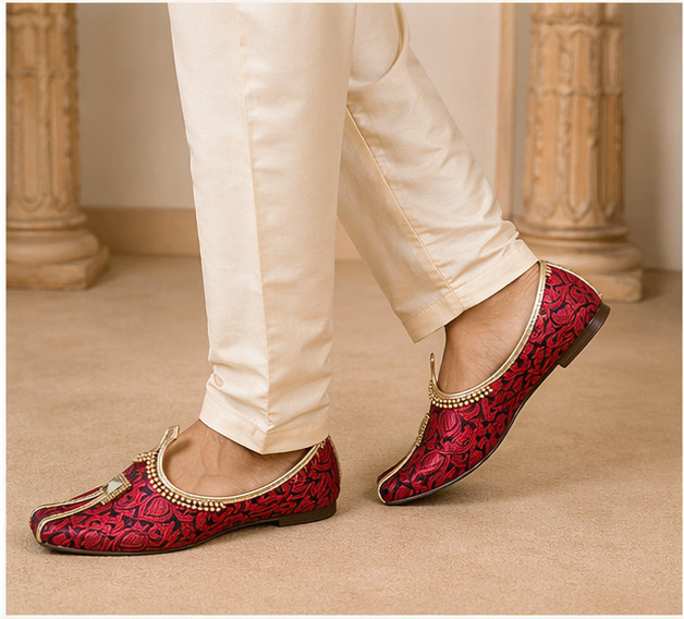 Men Shoes Handmade Indian Wedding Jutties Casual Mojaries Leather US 6-9