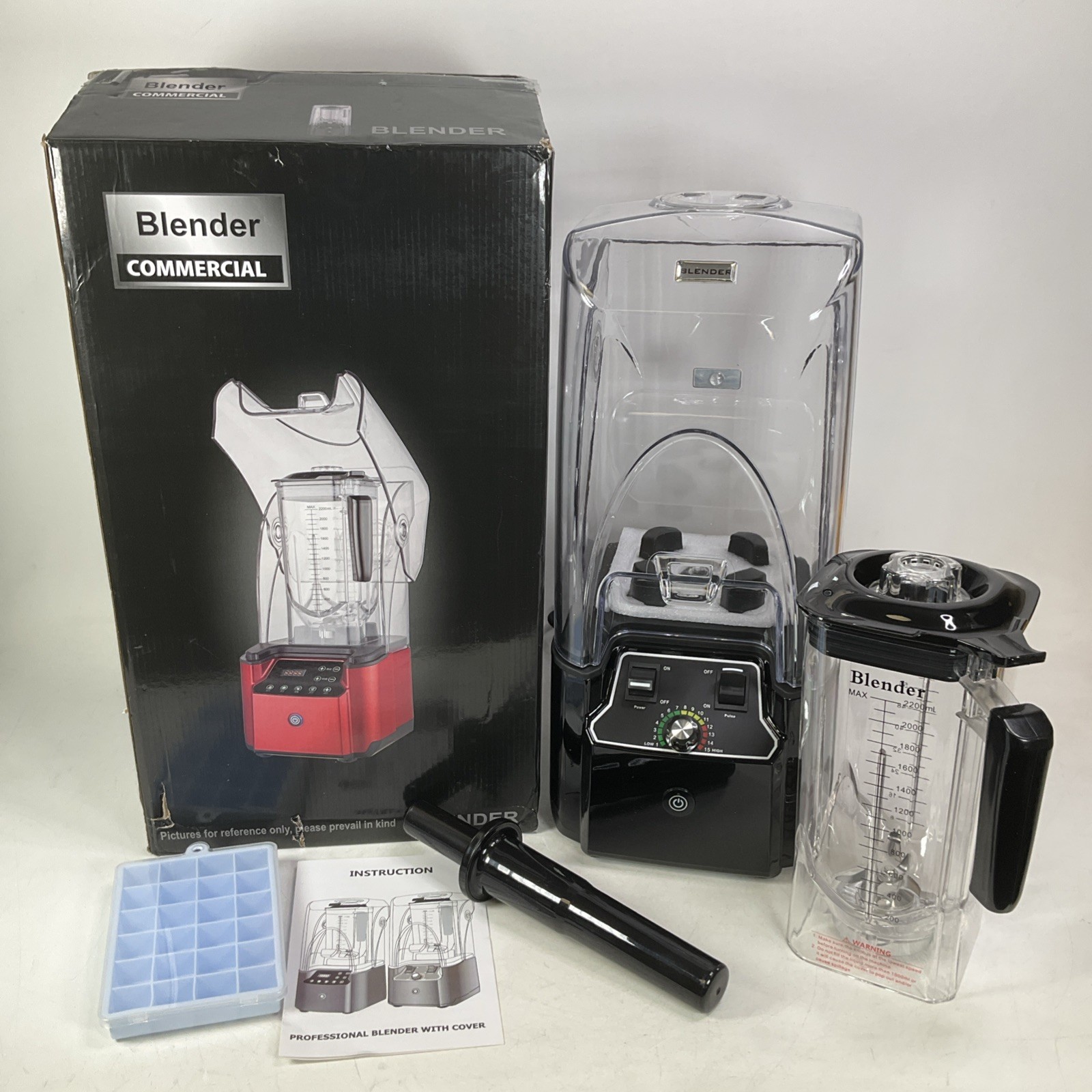 NEW Commercial Countertop Blender Soundproof 2200W 2.2L (80 oz) Black Model K90