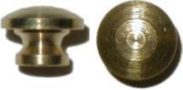 Small Drawer Round Brass Knob - 7/16" vintage antique pull drawer