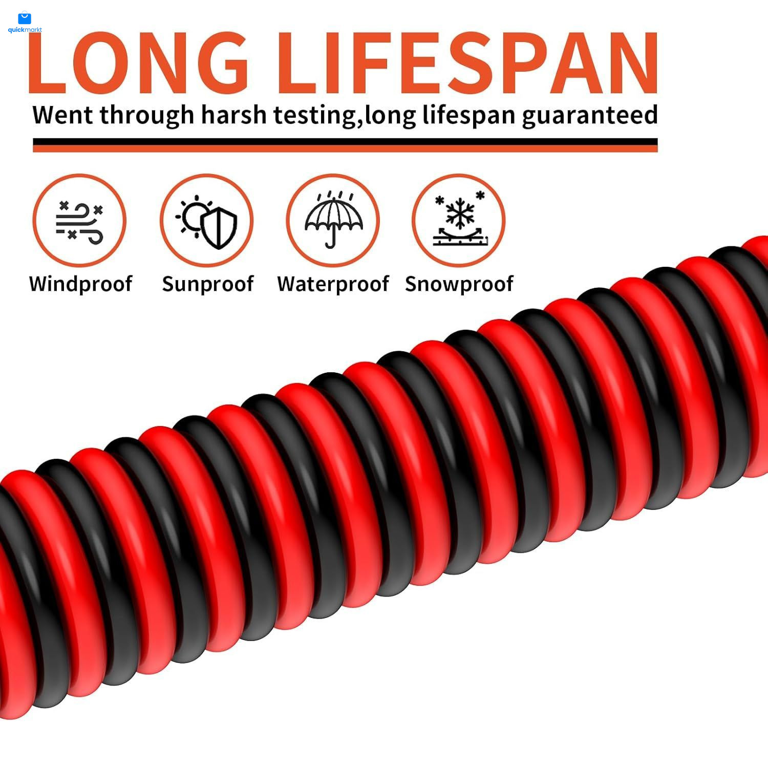 16 Gauge 2 Conductors 30FT Electrical Wire, Red Black Cable, 30FT, Red,