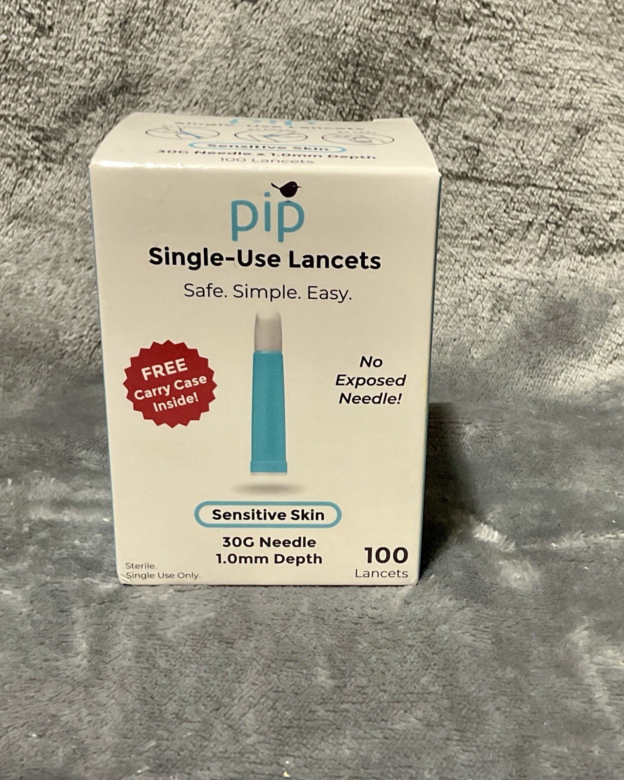 PIP 100 Lancets | All-in-one 30G-1.0mm Diabetes Safety Lancets. Lot Of 4!
