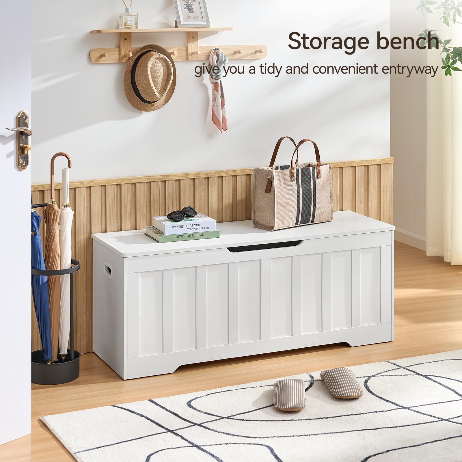 Vankiley 47.2 Storage Chest Extra Largestorage Trunk 2 Safety Hingeswooden