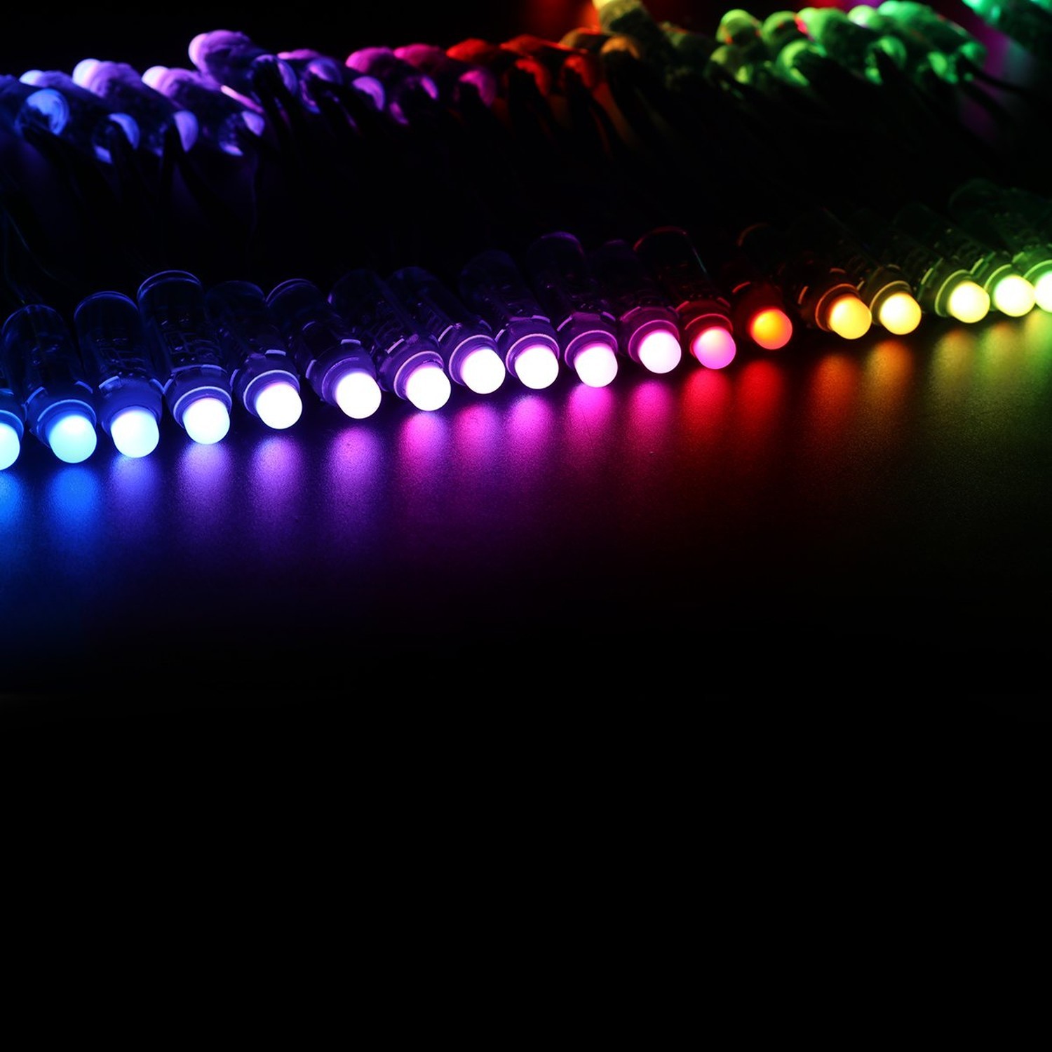 WS2811 Diffused Digital RGB LED Pixel Lights Black Wire Individually Addressa...